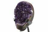 Sparkling Amethyst Geode With Metal Stand - Uruguay #342490-3